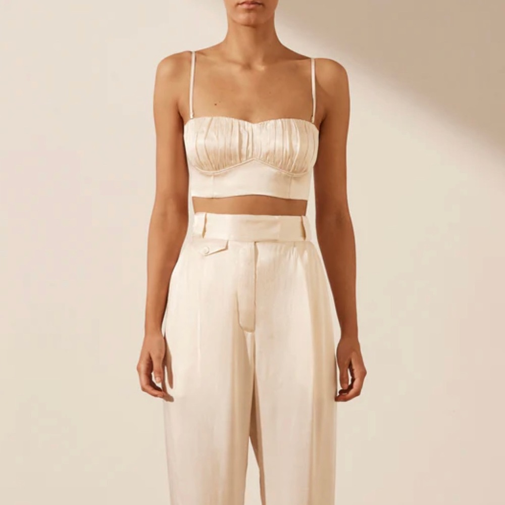 Shona Joy La Lune Corded Ruched Bralette (like new), Bridal